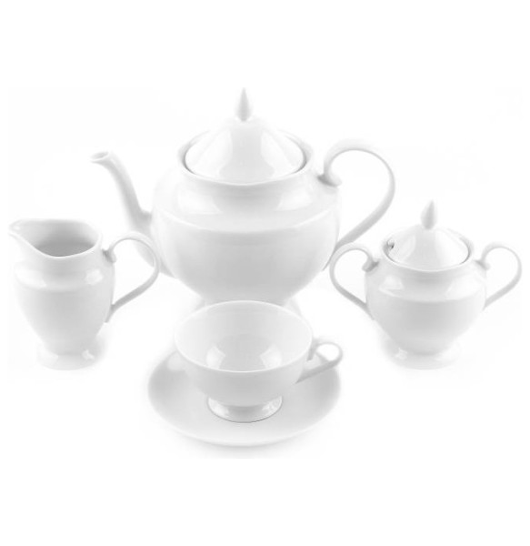 Чайный сервиз на 6 персон 15 предметов  Cmielow &quot;Астра /Без декора&quot; / 235724