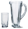 Изображение товара Набор для воды 7 предметов (кувшин 1,1 л + 6 стаканов по 350 мл)  Crystalite Bohemia "Квадро /Без декора" / 036996