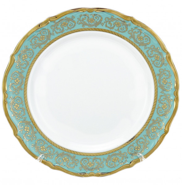Набор тарелок 25 см 6 шт  Bavarian Porcelain &quot;Мария-Тереза /Цветочная роспись /Бирюза&quot; / 272643