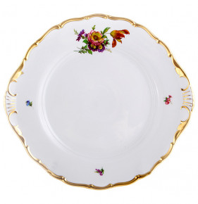 Пирожковая тарелка 27 см  Bohemia Porcelan Moritz Zdekauer 1810 s.r.o. "Анжелика 860 /Полевой цветок" / 122584