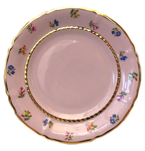 Набор тарелок 19 см 6 шт  Leander &quot;Соната /Мелкие цветы /золото&quot; розовая / 247897