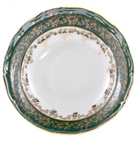 Набор салатников 16 см 6 шт  Royal Czech Porcelain "Офелия /Зелёная /Золотые листики" / 203812