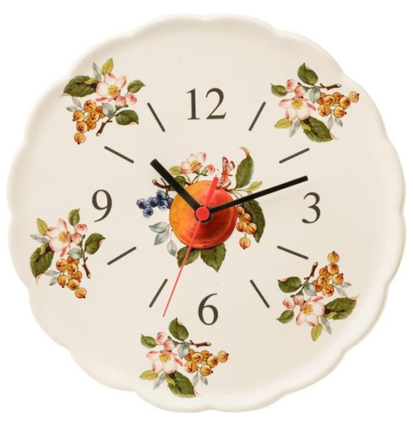 Часы настенные 30 х 3  см  Artigianato Ceramico by Caroline &quot;Artigianato ceramico /Персик&quot; / 348601