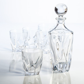 Набор для виски 7 предметов (графин 750 мл + 6 стаканов по 320 мл )  Crystalite Bohemia "Барлей /Без декора" / 140927