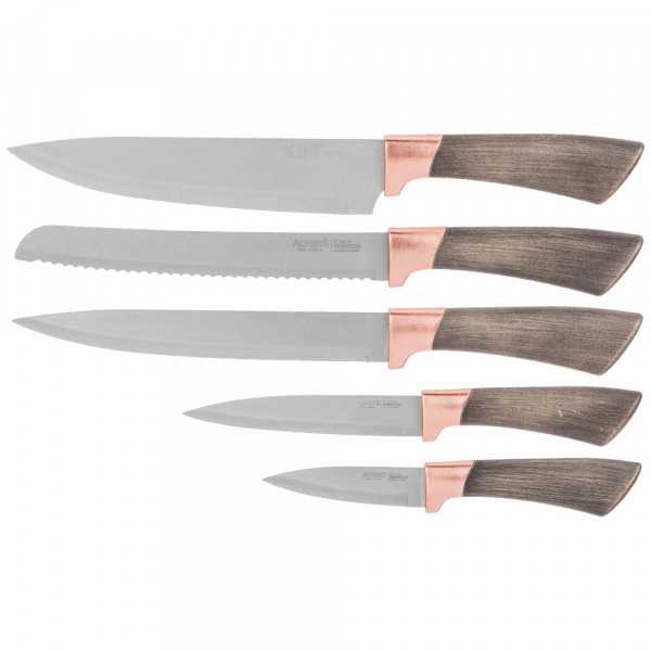 Набор кухонных ножей 6 предметов на подставке  Agness &quot;Best&quot; / 262871