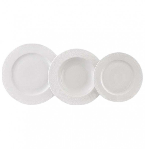 Набор тарелок 18 предметов (19, 23, 25 см)  Leander &quot;Сабина /Белая сетка&quot; / 159114