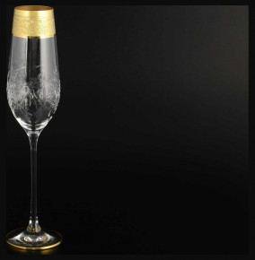 Бокалы для шампанского 6 шт  RCR Cristalleria Italiana SpA "Timon /Париж матовое золото" / 101072