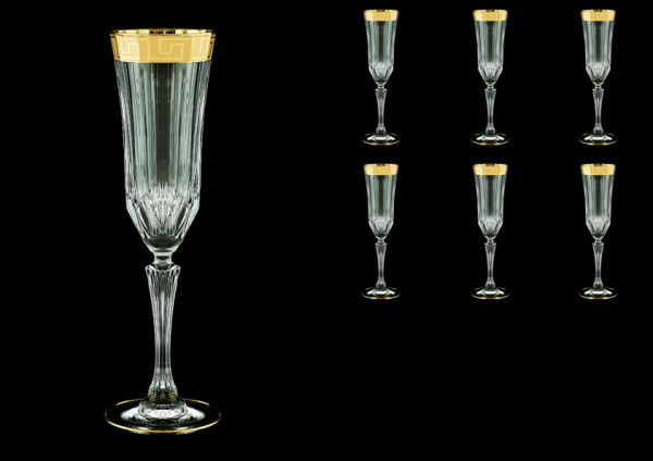 Бокалы для шампанского 180 мл 6 шт  Astra Gold &quot;Antique /Версаче золото&quot; / 127694