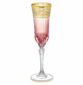 Бокалы для шампанского 180 мл 6 шт розовые  Art Design "Адажио /Италия /золото"  / 341580