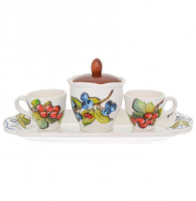 Кофейный набор на 2 персоны 5 предметов  Artigianato Ceramico by Caroline "Artigianato ceramico /Лесные ягоды" / 243569