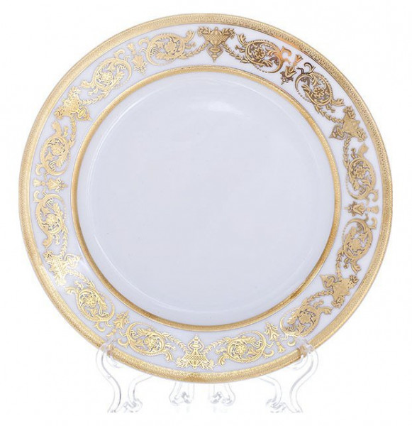Набор тарелок 19 см 6 шт  Bavarian Porcelain &quot;Александрия /Золотой узор на белом&quot; / 069088