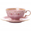 Набор чайных пар 200 мл 6 шт  Leander &quot;Соната /Розовый цветок&quot; розовая / 148704