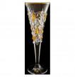 Бокалы для шампанского 200 мл 6 шт  Bohemia Jihlava &quot;Glacier /С золотом&quot; хрусталь Йиглава / 071379