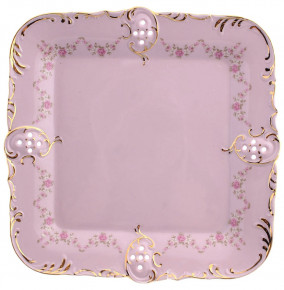 Поднос 41 см квадратный  Leander "Соната /Розовый цветок" розовая / 028055