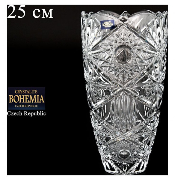 Ваза для цветов 25 см  Crystalite Bohemia &quot;Тукана-Миранда /Без декора&quot; / 084056