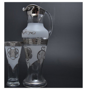 Набор для воды 7 предметов (кувшин 1,5 л + 6 стаканов)  Bohemia "Иксовка /Версаче платина" / 017200