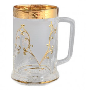Кружка для пива 500 мл матово-белая  Star Crystal "Антик золото" U-R / 098328