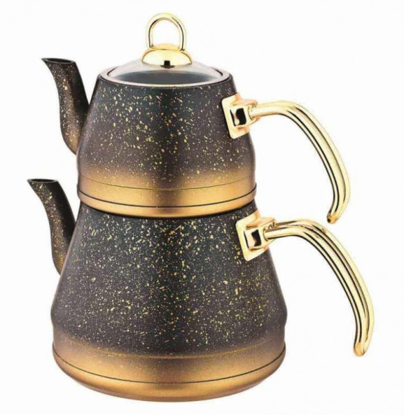 Набор чайников 2 предмета (заварочный 0,8 л, чайник 1,8 л)  O.M.S. Collection &quot;Tea Pot Sets /Gold&quot; золотой / 295835