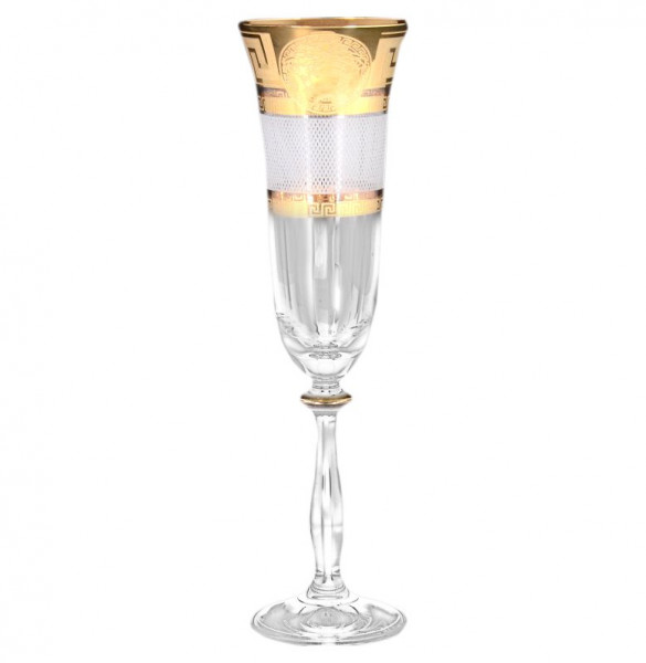 Бокалы для шампанского 190 мл 6 шт  Bohemia &quot;Анжела /МГ /Версаче золото /Каро&quot; R-G / 087324