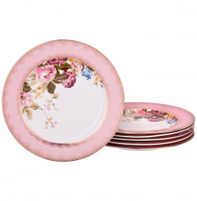 Набор тарелок 20 см 6 шт  LEFARD "Букет /Розовый" / 189689