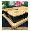 Набор для завтрака 6 шт с бамбуковой крышкой на подставке 28 x 19,5 x 7 см  O.M.S. Collection &quot;BAMBOO PRODUCTS /Elisa&quot; / 284360