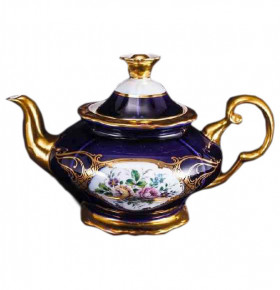 Заварочный чайник 1,2 л  Bohemia Porcelan Moritz Zdekauer 1810 s.r.o. "Анжелика /Цветы /Кобальт" / 057336