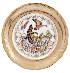 Тарелка 24 см 1 шт  Royal Czech Porcelain "Фредерика /Охота бежевая" / 204042