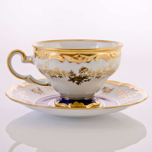 Чайный сервиз на 6 персон 15 предметов  Weimar Porzellan &quot;Анна-Амалия /Золотой букет&quot; / 048158