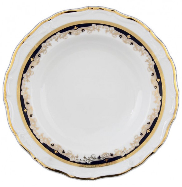 Набор тарелок 23 см 6 шт глубокие  Thun &quot;Мария-Луиза /Лилии на синем&quot; / 056401