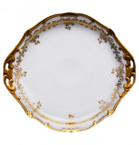 Пирожковая тарелка 28 см  Weimar Porzellan "Кастэл /Золотой цветочный узор" / 013045