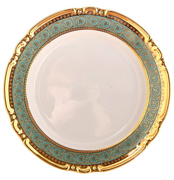 Набор тарелок 24 см 6 шт  Thun &quot;Констанция /Серо-голубая полоса с золотом&quot; / 105320