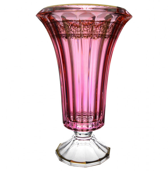Ваза для цветов 30 см н/н  RCR Cristalleria Italiana SpA &quot;Timon /Дожа /Розовая с золотом&quot; / 284832
