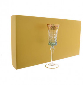 Бокалы для шампанского 150 мл 6 шт зелёные  RCR Cristalleria Italiana SpA "Timon /Lady Diamond /Золото" / 301187