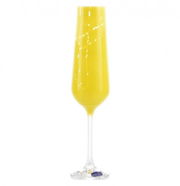 Бокалы для шампанского 200 мл 6 шт  Crystalex CZ s.r.o. &quot;Сандра /Жёлтые&quot; / 146888