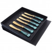 Столовые приборы 6 предметов Ножи для масла  Domus Design &quot;D&amp;D /Женева&quot; цвет темно-зеленого жемчуга с золотом / 201323