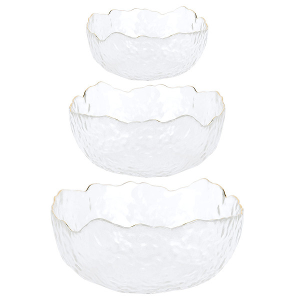 Набор салатников 3 шт (12,5/15,5/19 см) белые  Nouvelle Home &quot;Frost&quot; / 330834