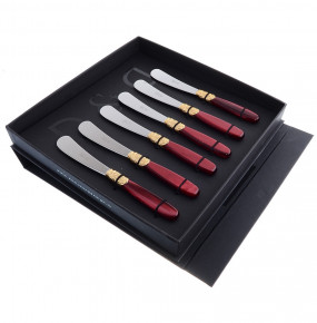 Столовые приборы 6 предметов Ножи для масла  Domus Design "D&D /Виктория" цвет бордовой жемчужины / 201536