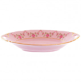 Блюдо 17 см овальное с ручками  Leander "Соната /Розовый цветок" розовая / 148682