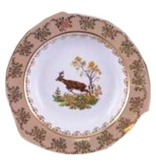 Набор тарелок 22,5 см 6 шт глубокие  Royal Czech Porcelain &quot;Хаппа /Охота бежевая&quot; / 203496