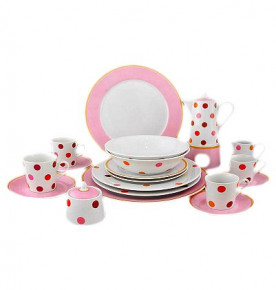 Набор посуды на 2 персоны 20 предметов "Елизавета /Горох /розовый" / 158525