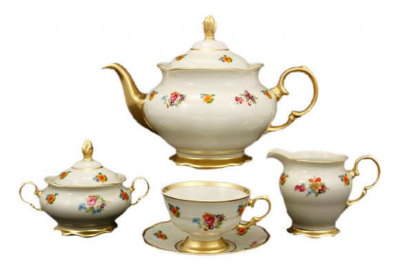 Чайный сервиз на 6 персон 15 предметов  Sterne porcelan &quot;Аляска /Полевые цветы /СК&quot; / 125414