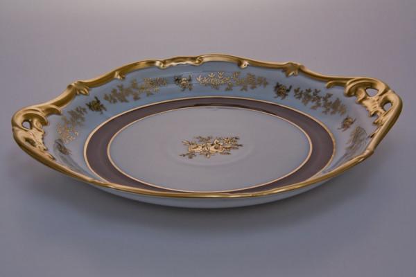 Пирожковая тарелка 28 см  Weimar Porzellan &quot;Анна-Амалия /Золотой букет&quot; / 021014