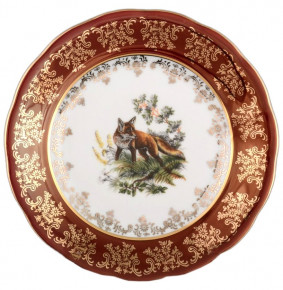 Набор тарелок 19 см 6 шт  Royal Czech Porcelain "Фредерика /Охота красная" / 088755