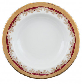 Набор тарелок 22 см 6 шт глубокие  Thun "Кристина /Лилии на красном" / 056213