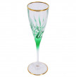 Бокал для шампанского 120 мл 1 шт  RCR Cristalleria Italiana SpA &quot;Трикс /Зеленое дно /Отводка золото /390&quot; / 205947