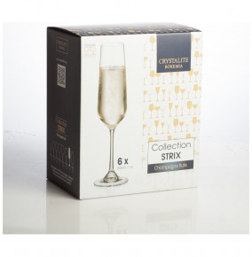 Бокалы для шампанского 200 мл 6 шт  Crystalite Bohemia "Дора /432481 /Панто /Морозные узоры" / 152153