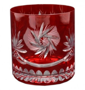 Стаканы для виски 420 мл 6 шт красные  Crystalite Bohemia "Резные цветные" / 108522