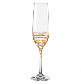 Бокалы для шампанского 190 мл 6 шт  Crystalex CZ s.r.o. "Виола /Золотая спираль /8441" / 282356