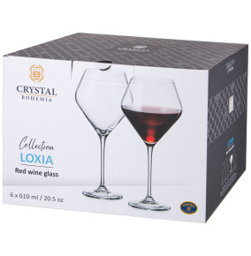 Бокалы для красного вина 610 мл 6 шт  Crystalite Bohemia "Loxia /Локсия /Без декора" / 286780