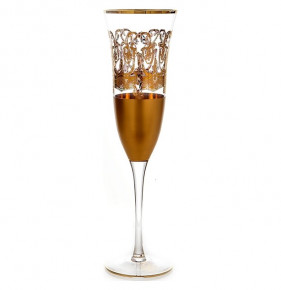 Бокалы для шампанского 6 шт  RCR Cristalleria Italiana SpA "Timon /Сабина /Золотой узор" / 118235